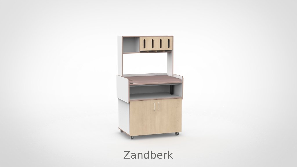Verrijdbare commode 100 met luierdispenser