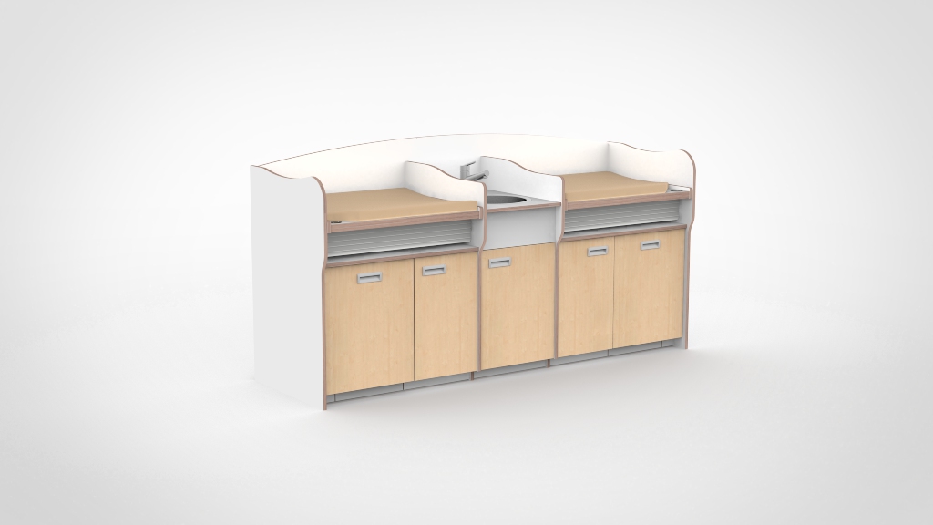 Commode 250cm vast sanitair deuren