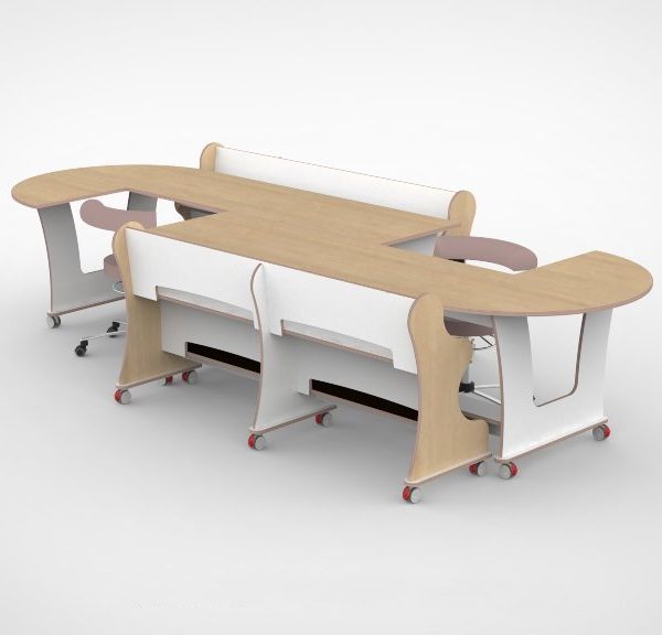 Ergo J-tafel 240 combi met sanusstoelen