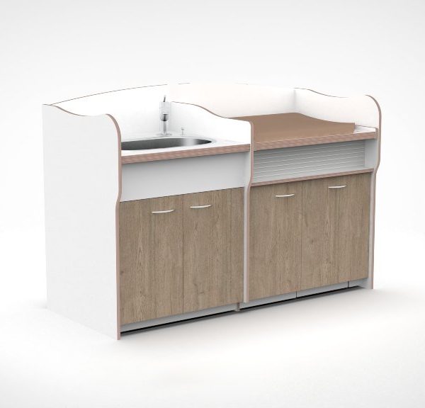 Commode 180cm met babybadje