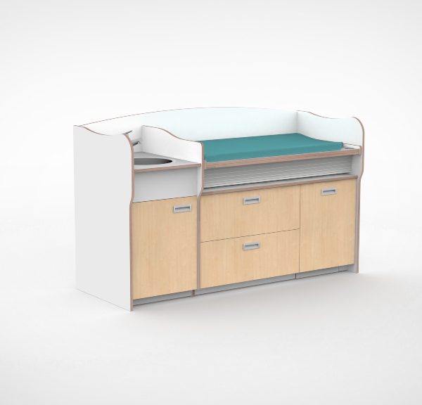 Commode 200cm vast sanitair 2 lades