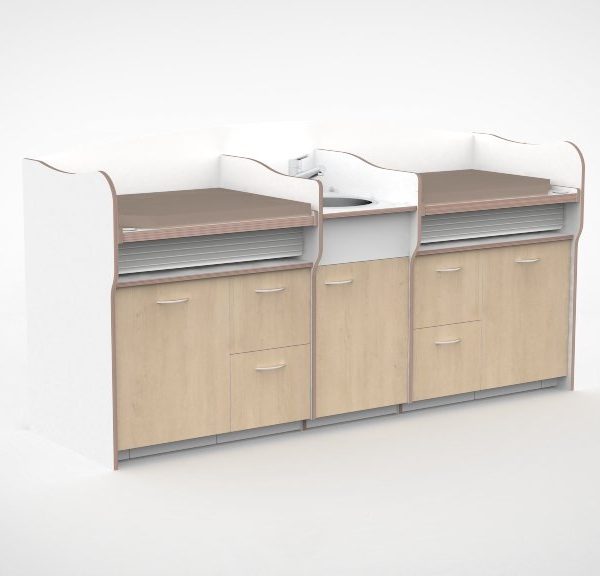 Commode 250cm vast sanitair 2 lades