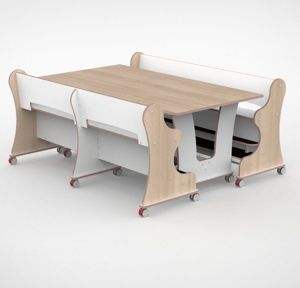 Ergocombi dubbel 100×180 met extra voetensteun en magneten