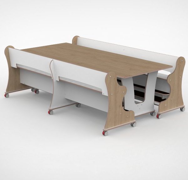 Ergocombi dubbel 100×240 met extra voetensteun en magneten