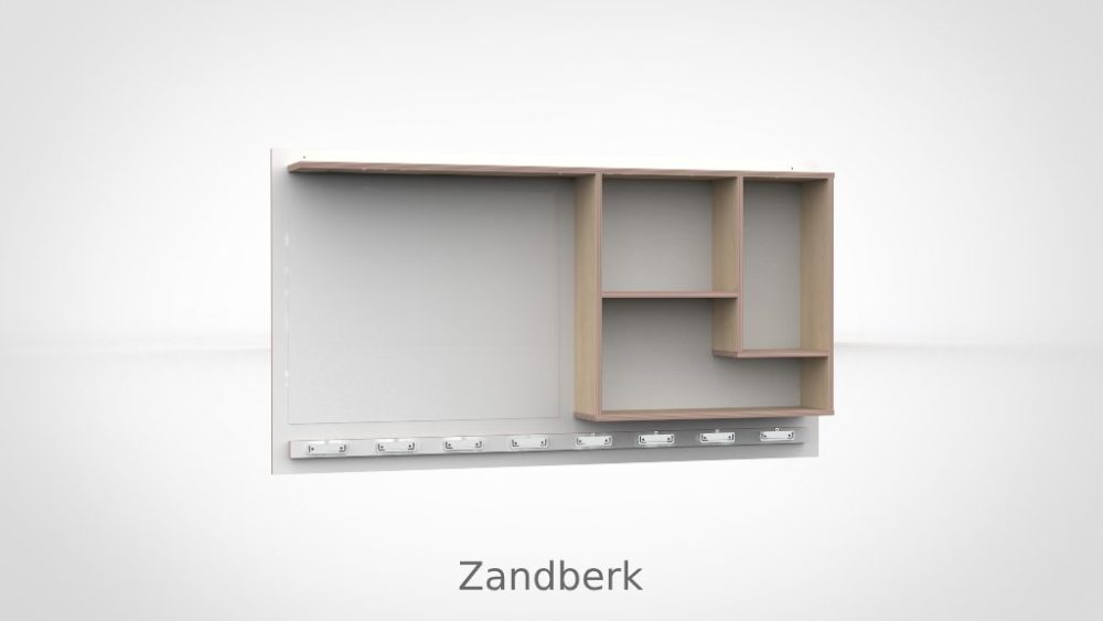 640125 Wandbord met presentatielijst en whiteboard decor H1732 Zandberk Castilo Meubelmakers