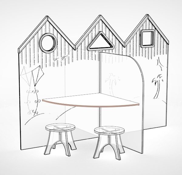 Knusse hoekjes kwart ronde tafel