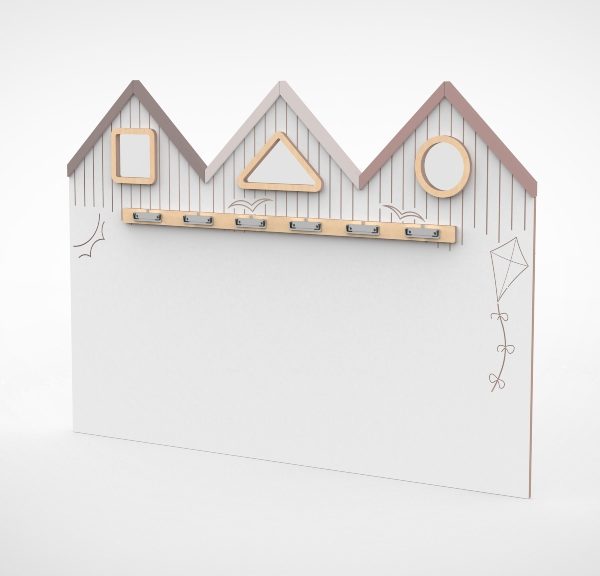 Knusse hoekjes wandpaneel strand met presentatielijst