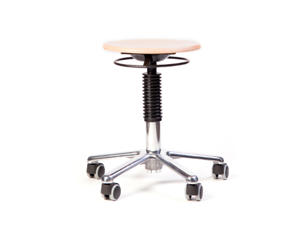 Leidsterkruk verstelbaar met houten zitting