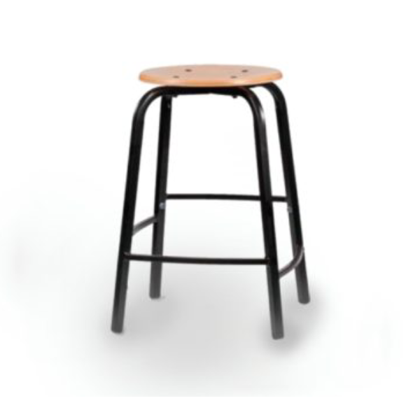 Stapelbare Tabouret met verspringende voetsteun